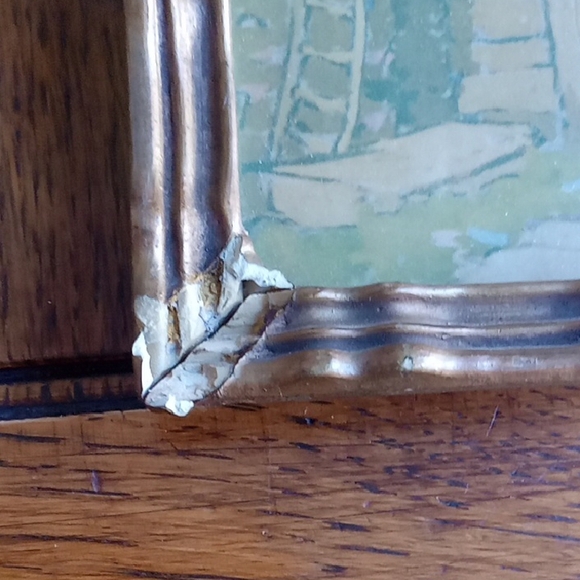 Vintage Swiss Framed Mountain Village Art - Picture 5 of 9